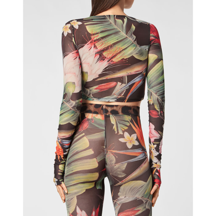 PHILIPP PLEIN Ls Top FLOWERS