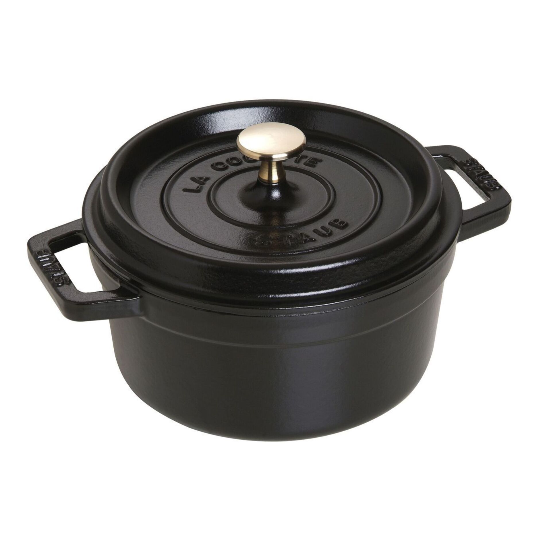 Cocotte en Fonte, Ronde, 24 cm, 3,7 L, Noir Mat