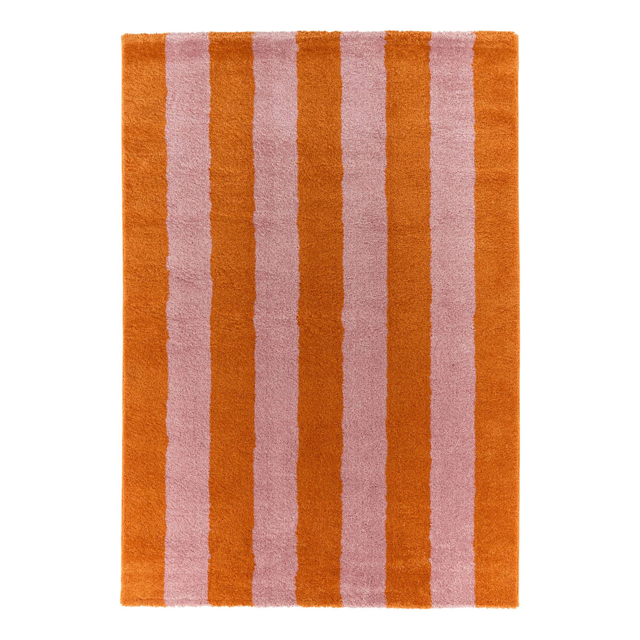 Tapis intérieur rayures orange et rose PABLO