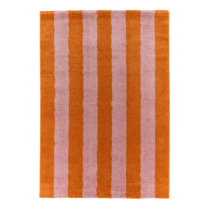 Tapis intérieur rayures orange et rose PABLO