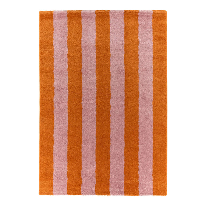 Tapis intérieur rayures orange et rose PABLO