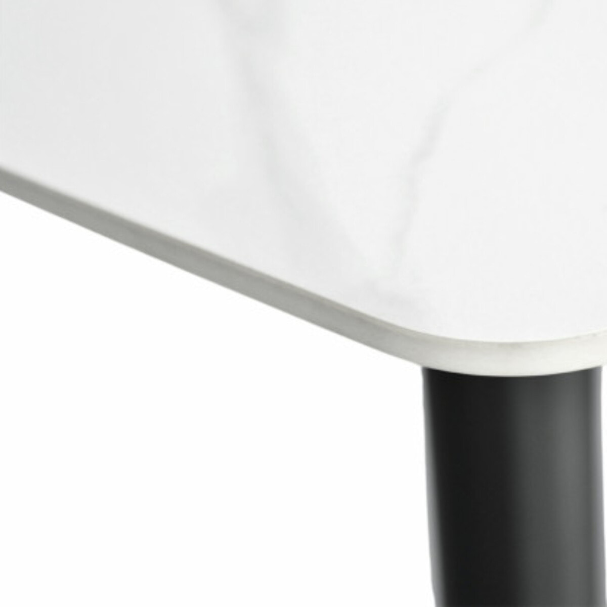 Table haute 140 x 70 cm en céramique marbrée avec pieds en métal - TREIVE