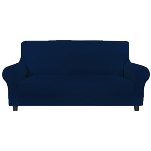 Funda de sofá elástica antimanchas 4 plazas ALBA Azul