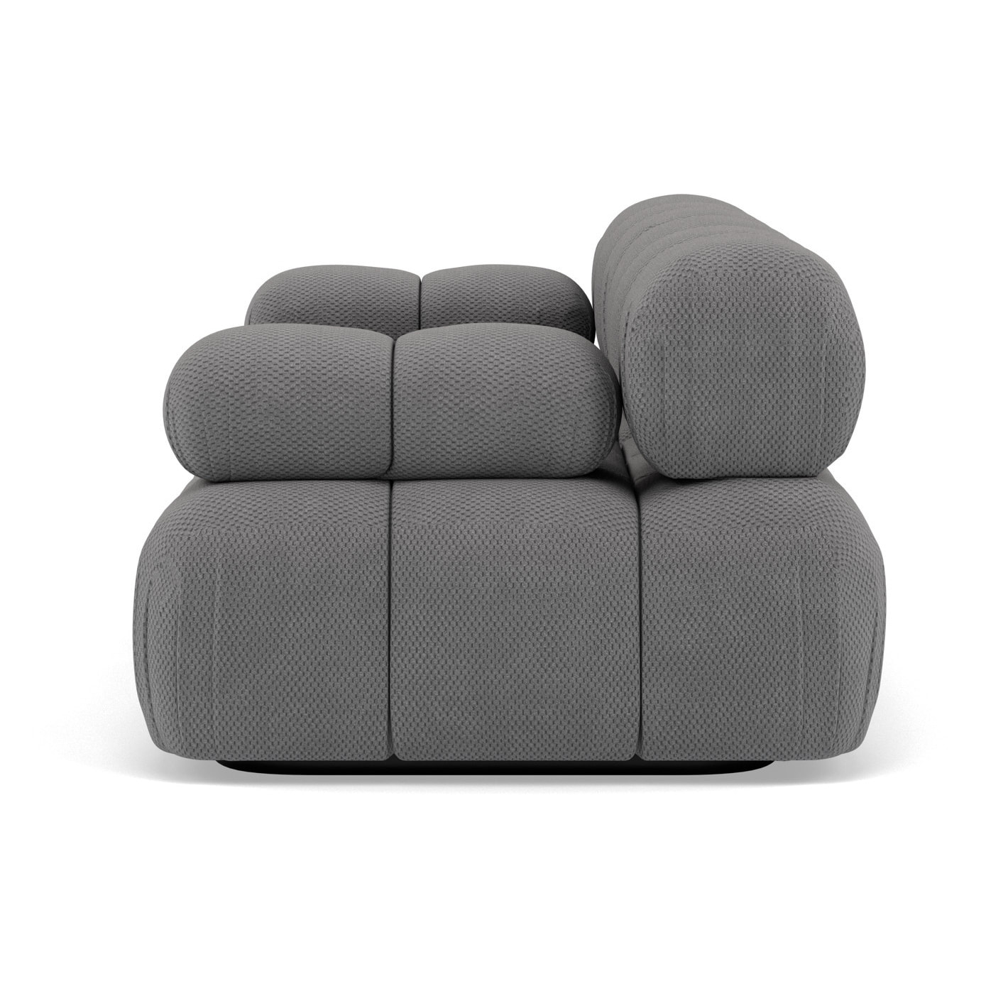 Ruby - canapé droit modulable 2 places en velours texturé - Gris
