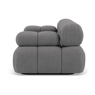 Ruby - canapé droit modulable 2 places en velours texturé - Gris