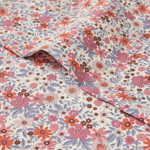 Sábana algodón sostenible flores Onflo color azul 100% Algodón percal