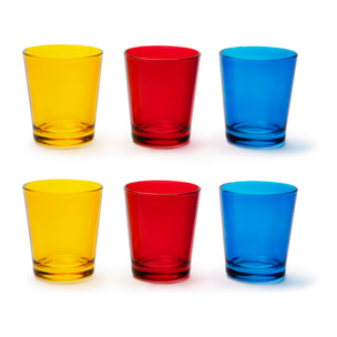 Set de 6 verres Excelsa – Portofino, Verre Multicolore Jaune Rouge Bleu