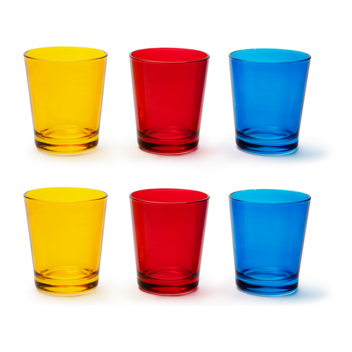 Set de 6 verres Excelsa – Portofino, Verre Multicolore Jaune Rouge Bleu