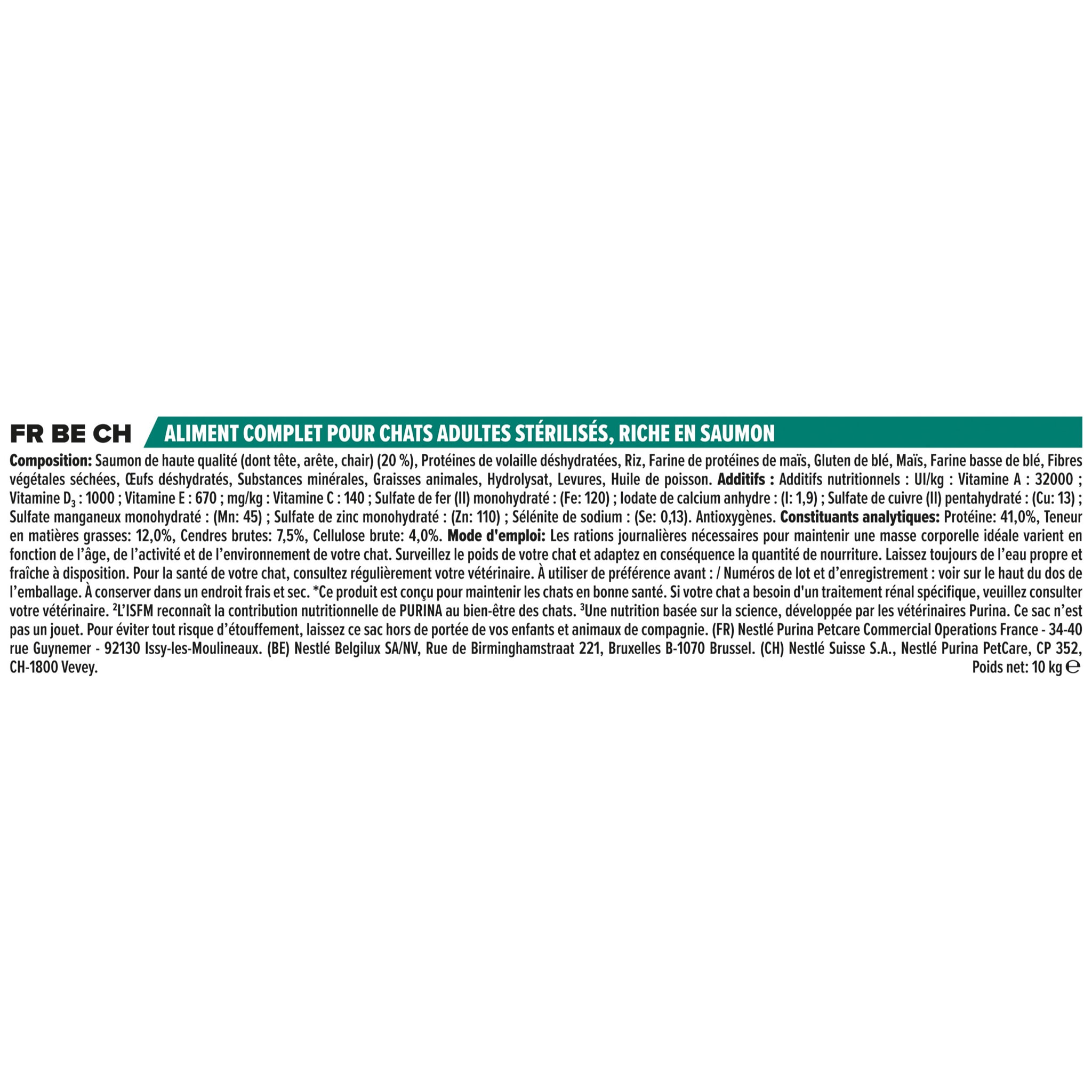 PURINA PRO PLAN Sterilised Adult 1+ RENAL PLUS Riche en Saumon