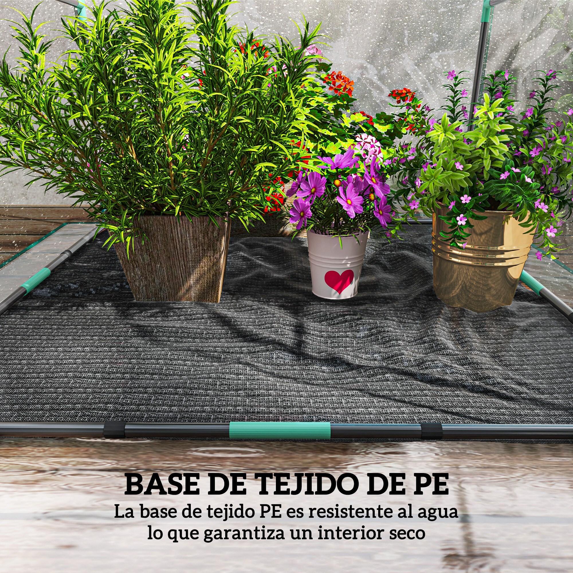 Invernadero Pequeño Invernadero de Exterior con Puerta con Cremallera Base de Tela PE Impermeable y Marco de Acero Invernadero para Cultivar Plantas Flores 90x90x105 cm Transparente