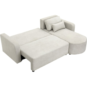 Canapé d'angle convertible/réversible en tissu "Charles" - 3 places - Beige