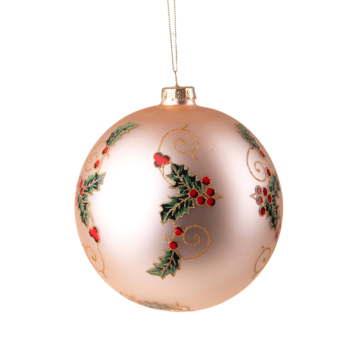 Sfera con agrifoglio - Pezzi 6 - ORO - Bianchi Dino SpA