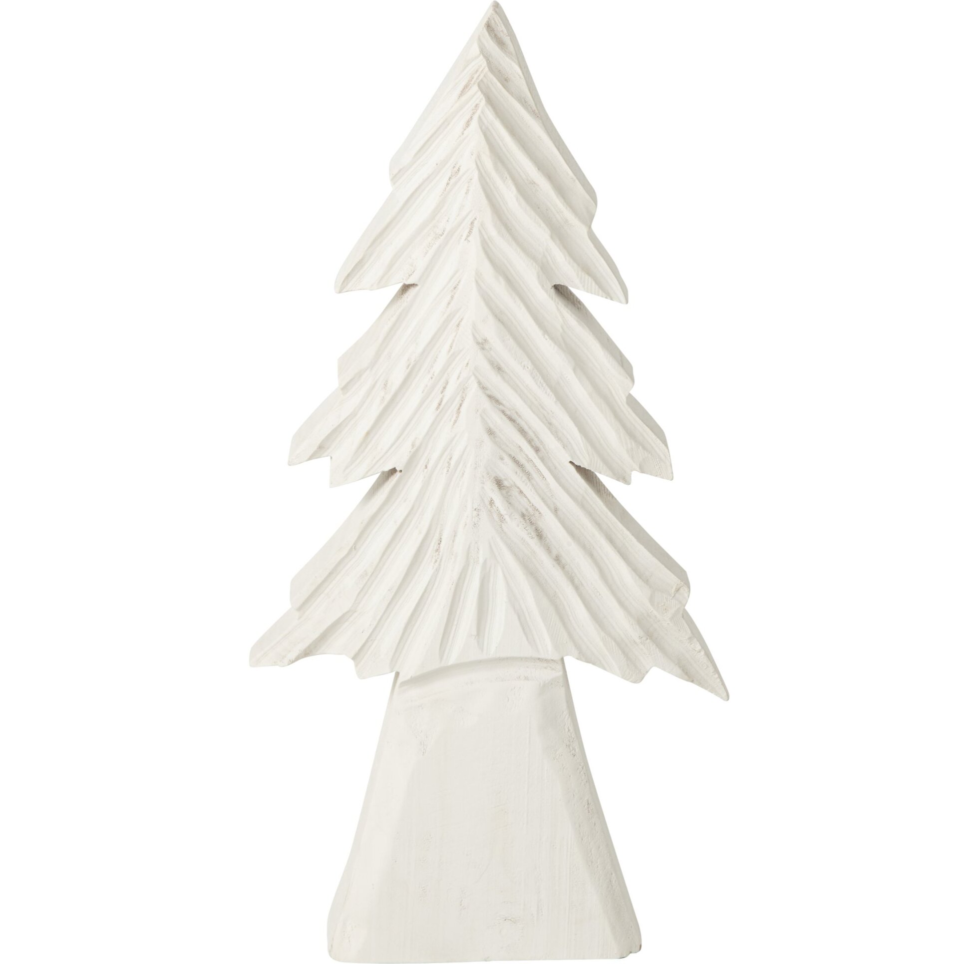 J-Line Arbre sculpté - bois de paulownia - blanc cassé - medium