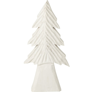 J-Line Arbre sculpté - bois de paulownia - blanc cassé - medium