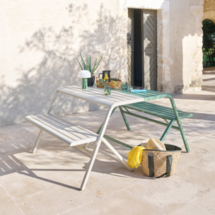 Ensemble de balcon "Drilia" vert olive 2 places en acier
