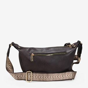 Bolso bandolera visón con asa de algodón étnica