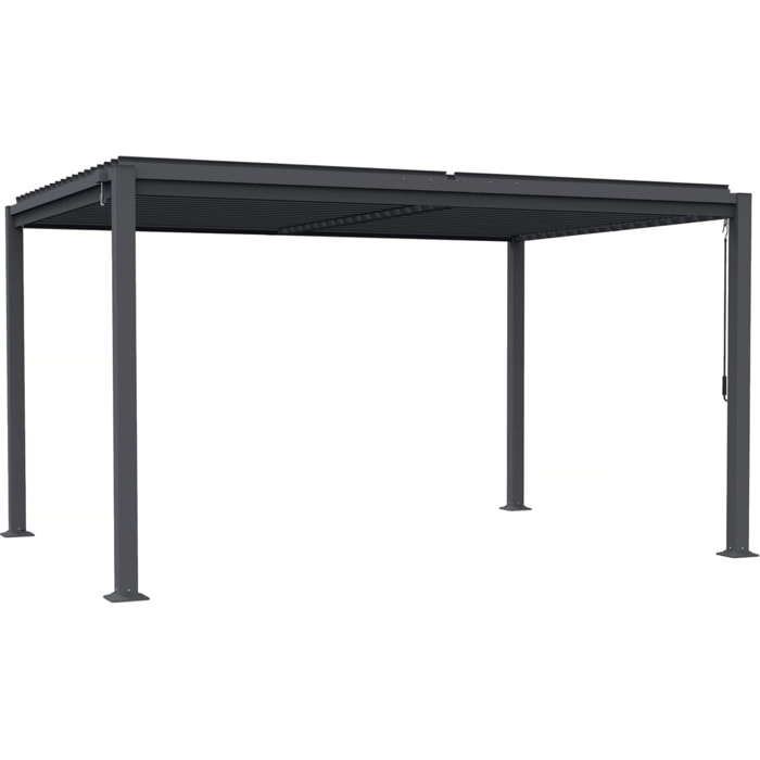 Pergola bioclimatique autoportante avec lames orientables "Howard" - 3 x 4 m - Gris