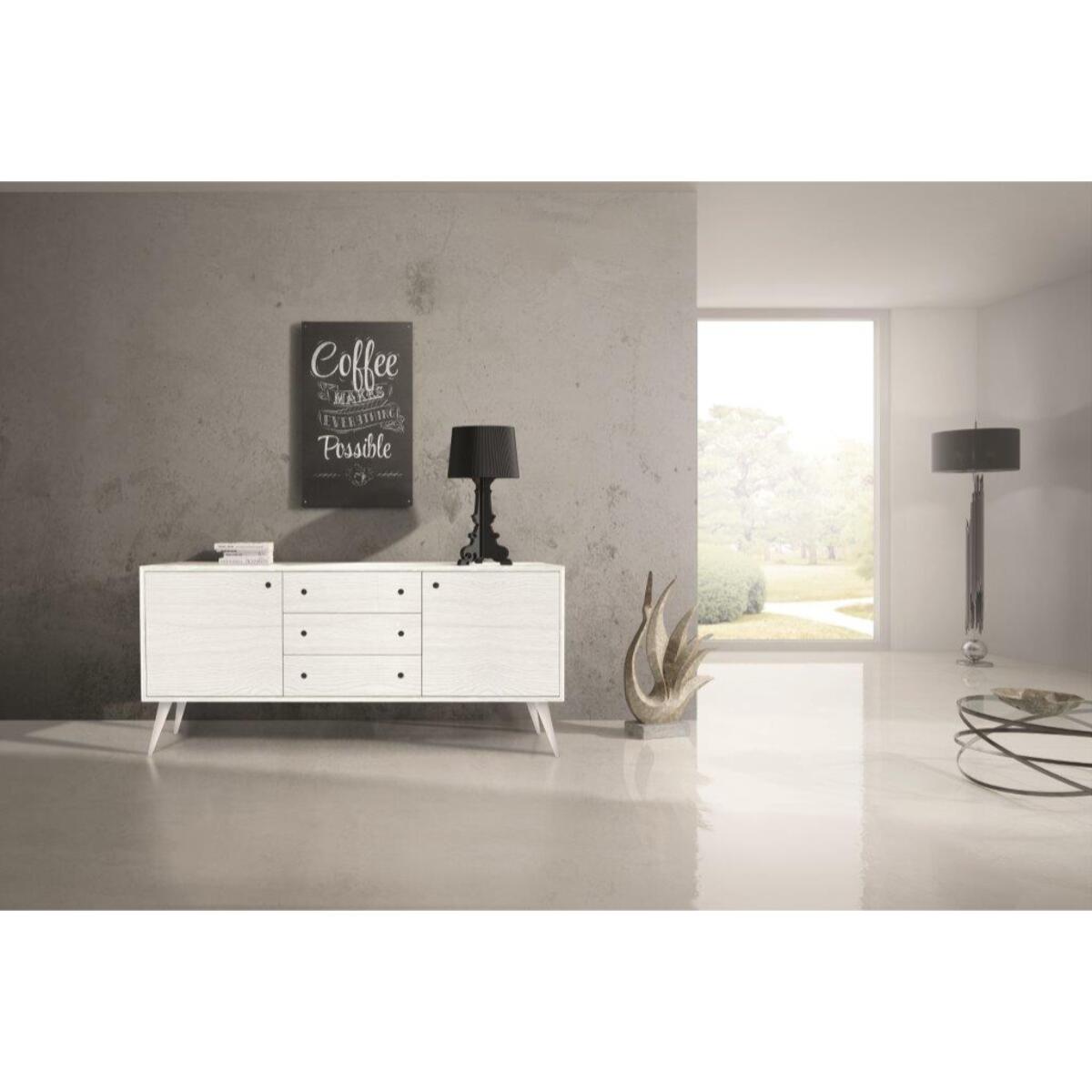 Credenza SOFFIANO in abete bianco spazzolato. Misure: 185x50 cm H 84 cm.