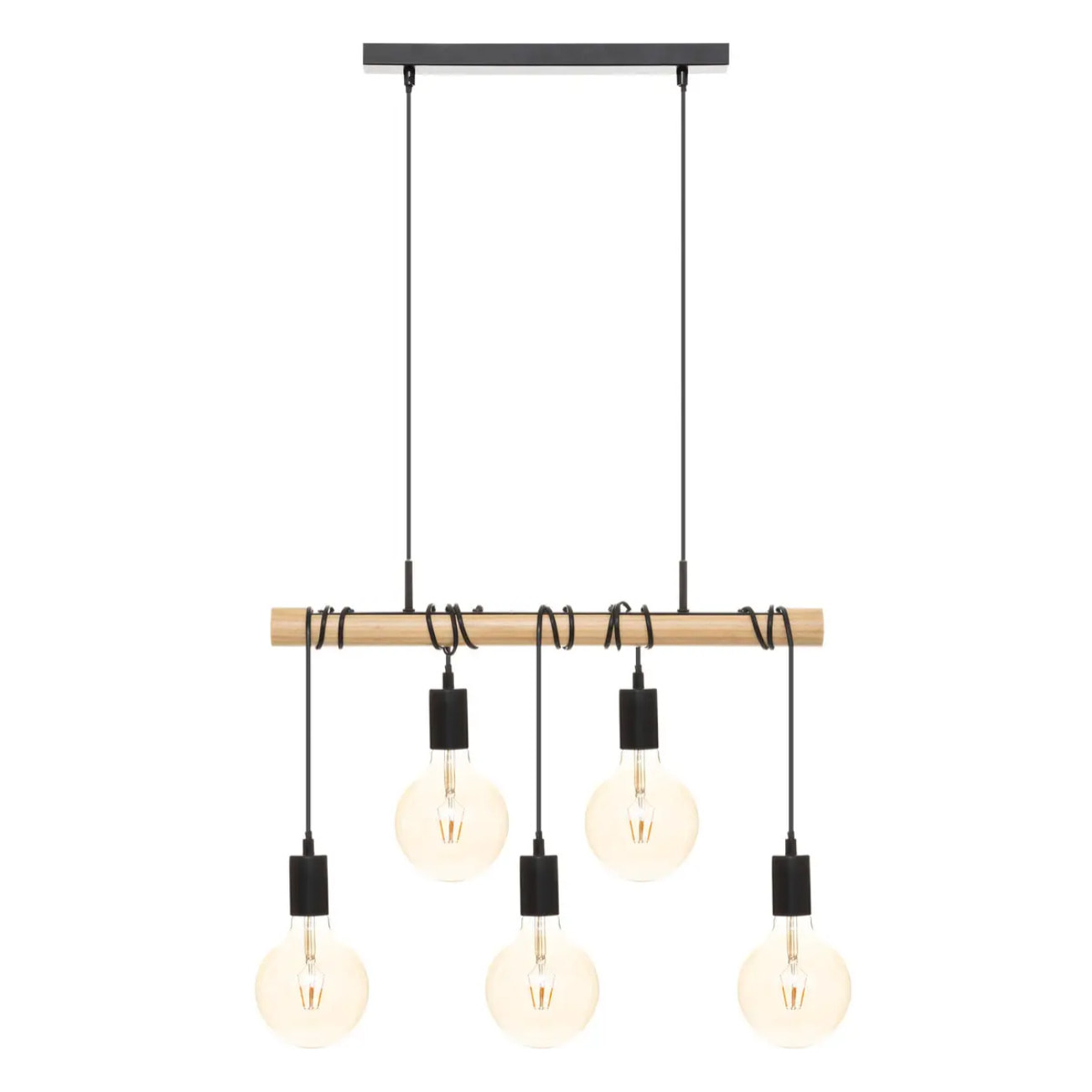 Suspension "Jake" métal noir H120cm