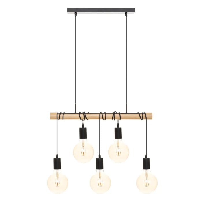 Suspension "Jake" métal noir H120cm