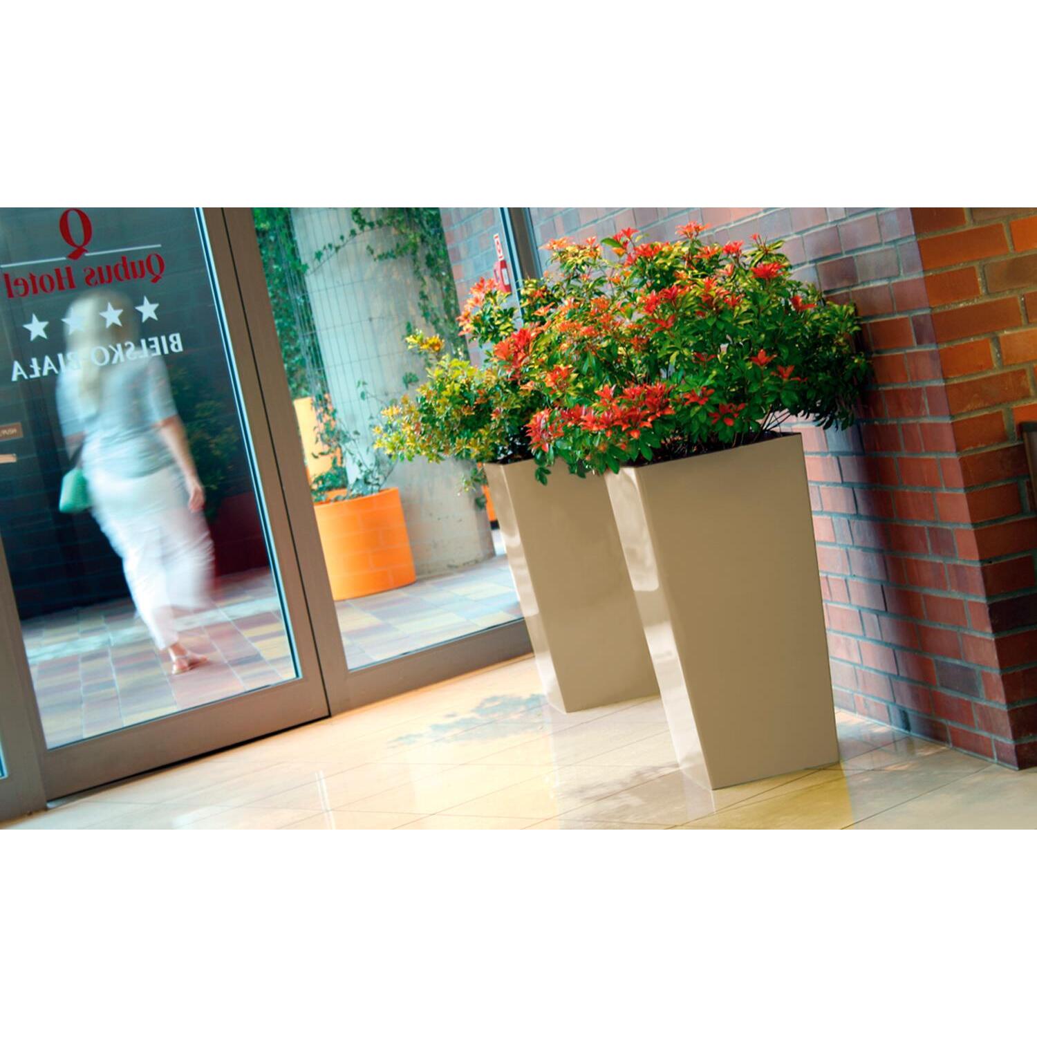 Maceta alta 19 L Prosperplast Urbi Square CON depósito en color Blanco