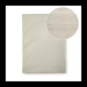 Drap plat percale de coton uni ecru La percale francaise blanc casse