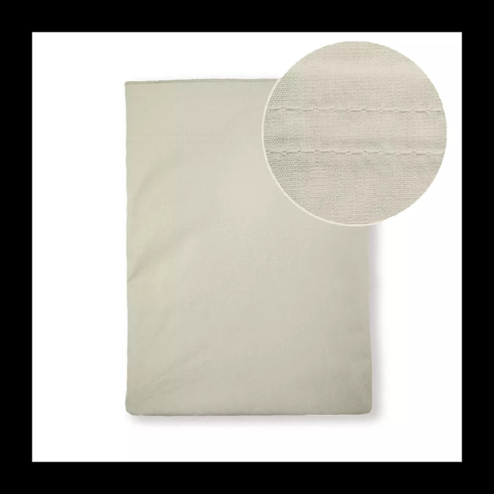 Drap plat percale de coton uni ecru La percale francaise blanc casse