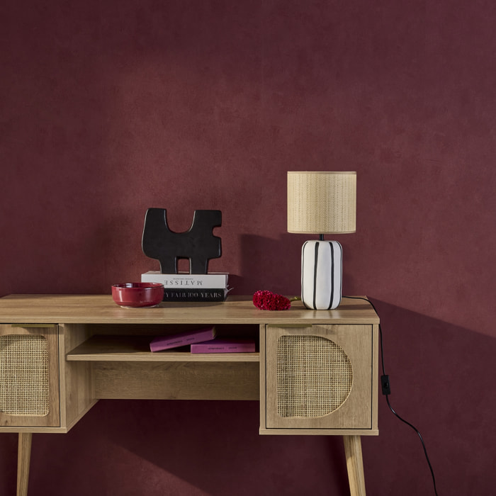 Lampe de table intérieur céramique vert H 44cm - Aurore