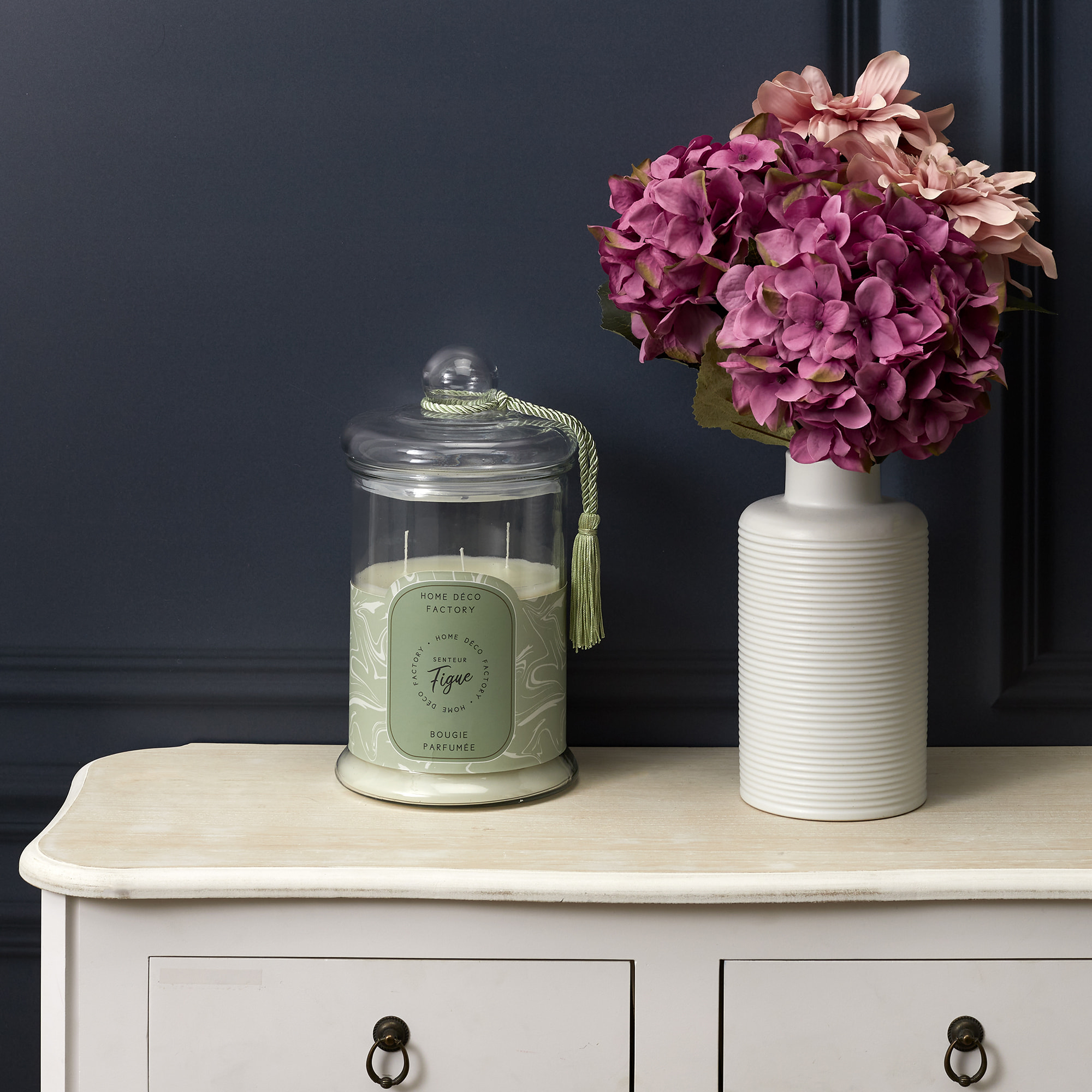 Bougie Parfumee Bonbonniere Verte H29cm