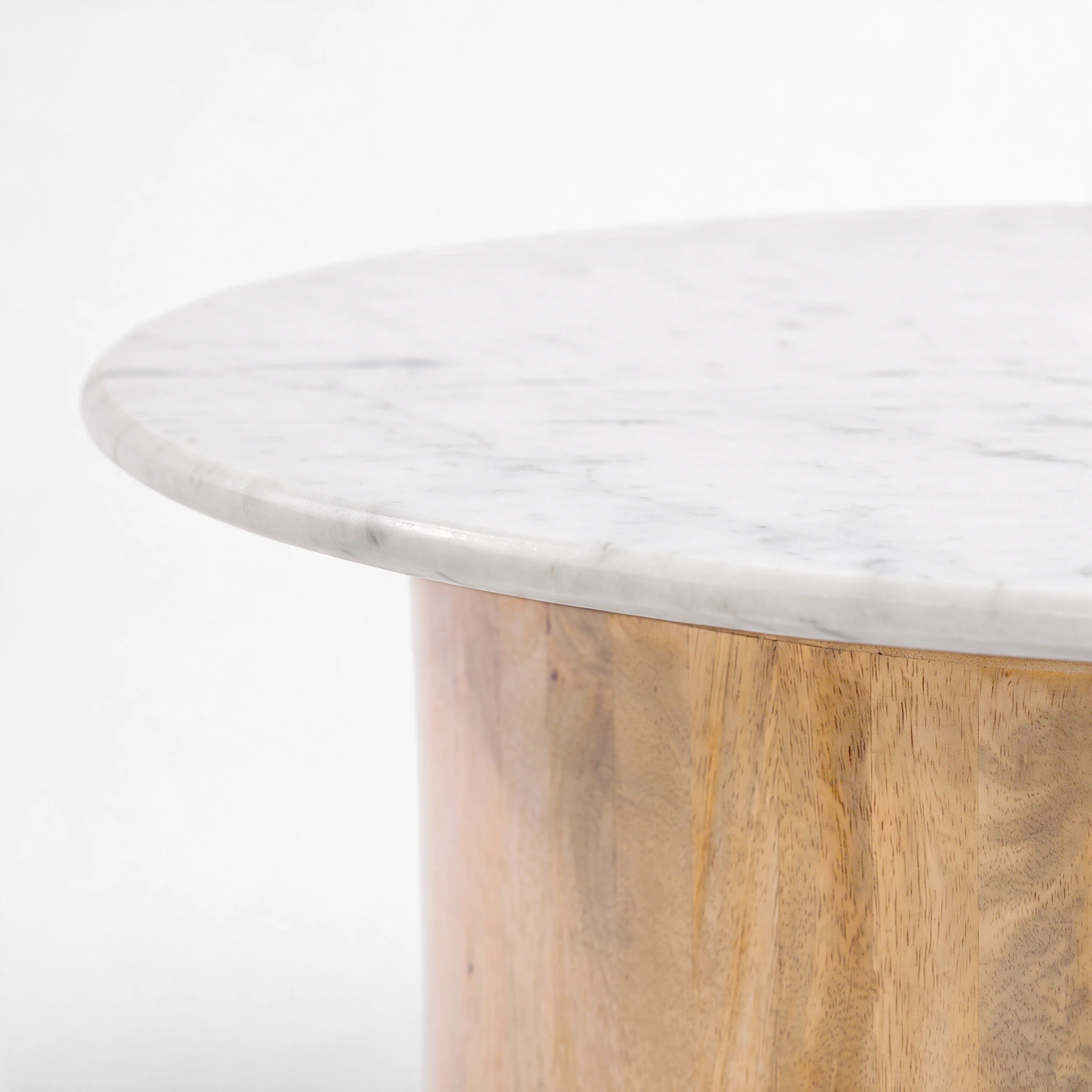 Table basse en marbre et bois de manguier - Léana