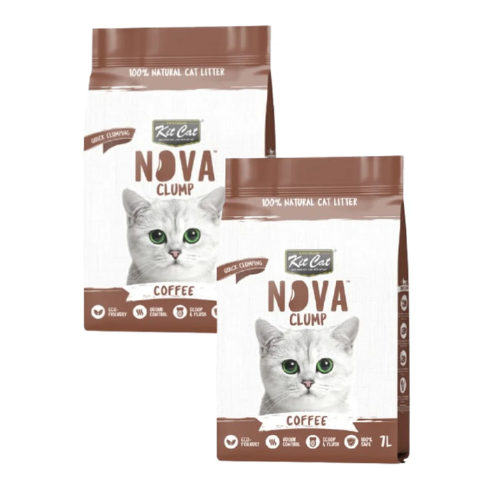 Pack 2x Kit Cat Arena Eco Nova Pack Ahorro - Coffee 7 L Arena para gatos