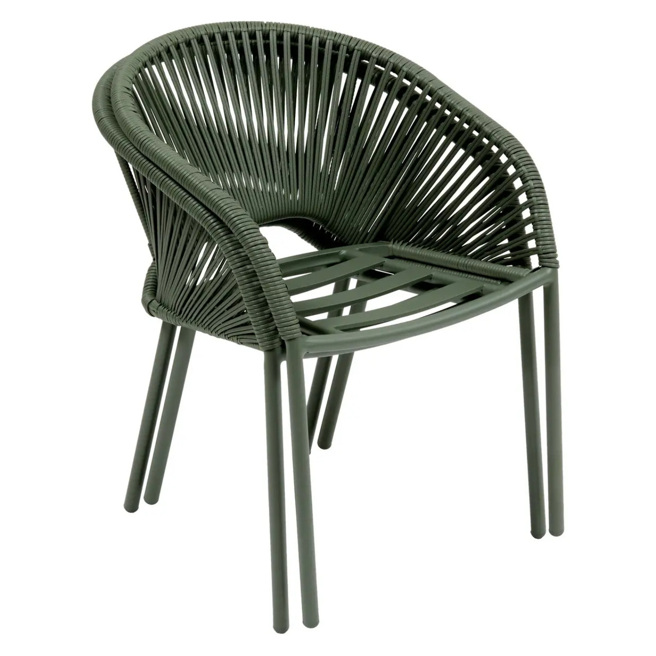 Fauteuil de jardin Oryon empilable vert laurier