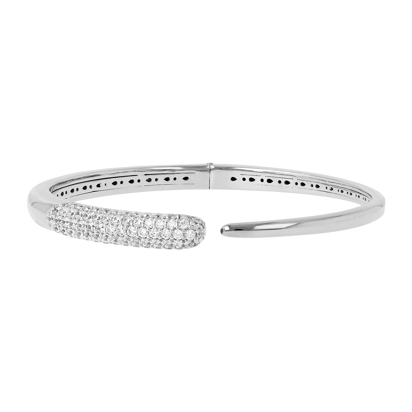 Bracciale Rigido White con Pavé in Cubic Zirconia