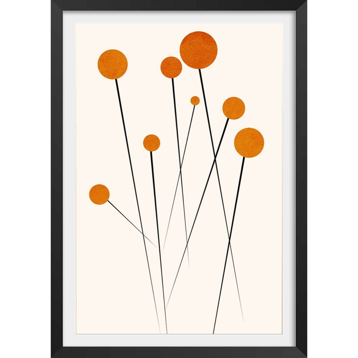 Affiche fleurs Waterflower dancing Affiche sous cadre noir
