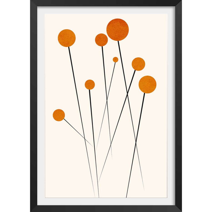 Affiche fleurs Waterflower dancing Affiche sous cadre noir