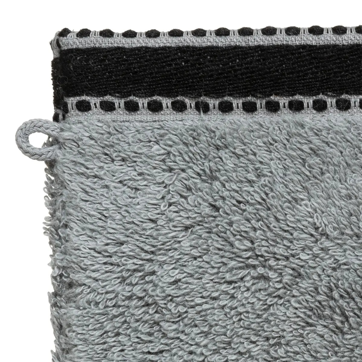 Lot de 2 gants de toilette "Joia" - coton 550 gr/m² - gris foncé 15x21 cm
