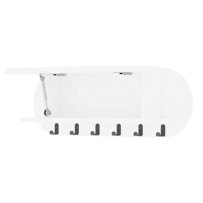 Appendiabiti Terry, Attaccapanni, Portabiti multiuso, Appendiabiti da parete, 84x16 h29 cm, Bianco