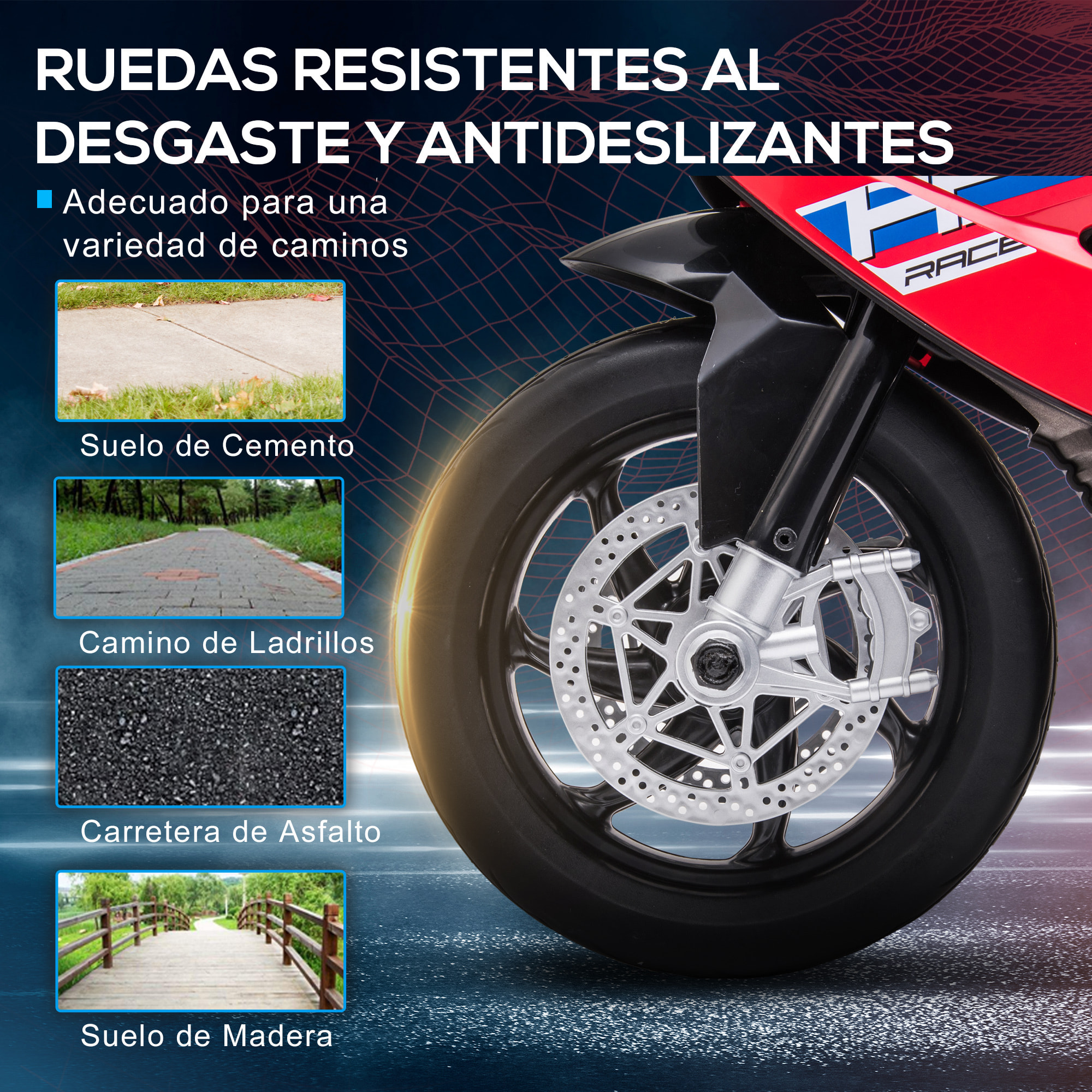 MotoEléctricaBMWHP4paraNiñosde+18MesesMotocicletadeBatería6VconMúsicaUSBVelocidad2,5km/hAvanceyRetrocesoCarga30kg82,5x42x54cmRojo