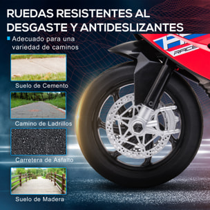 MotoEléctricaBMWHP4paraNiñosde+18MesesMotocicletadeBatería6VconMúsicaUSBVelocidad2,5km/hAvanceyRetrocesoCarga30kg82,5x42x54cmRojo