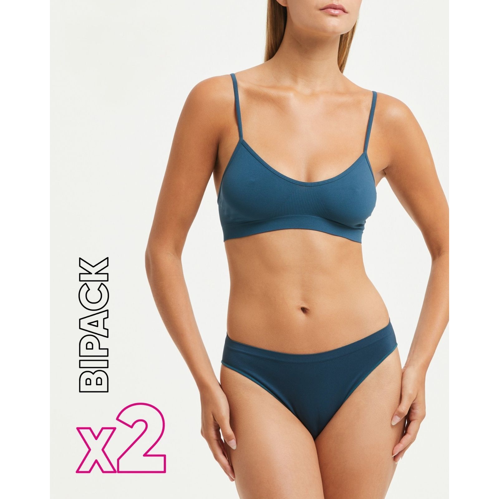 Brassiere seamless con spalline sottili X2
