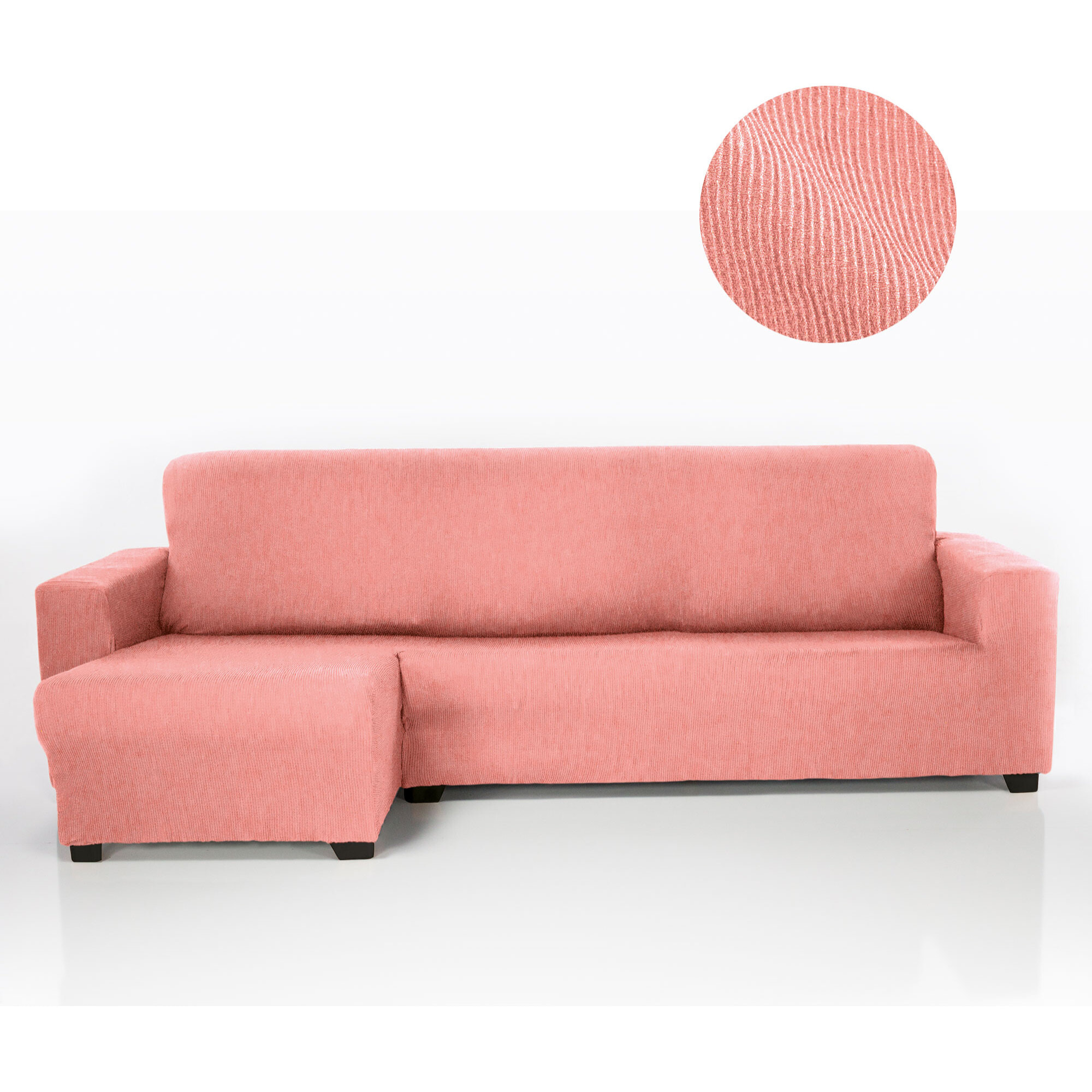 Funda ELÁSTICA para Chaise Longue izquierdo ( visto de frente) brazo corto ELÁSTICA modelo MARCELA