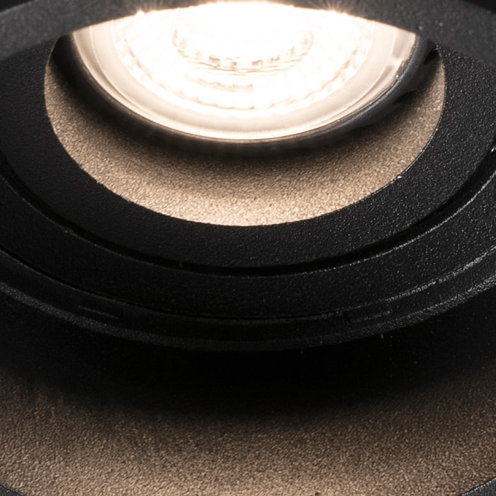 HYDE R Lampe encastrable noir rond orientable