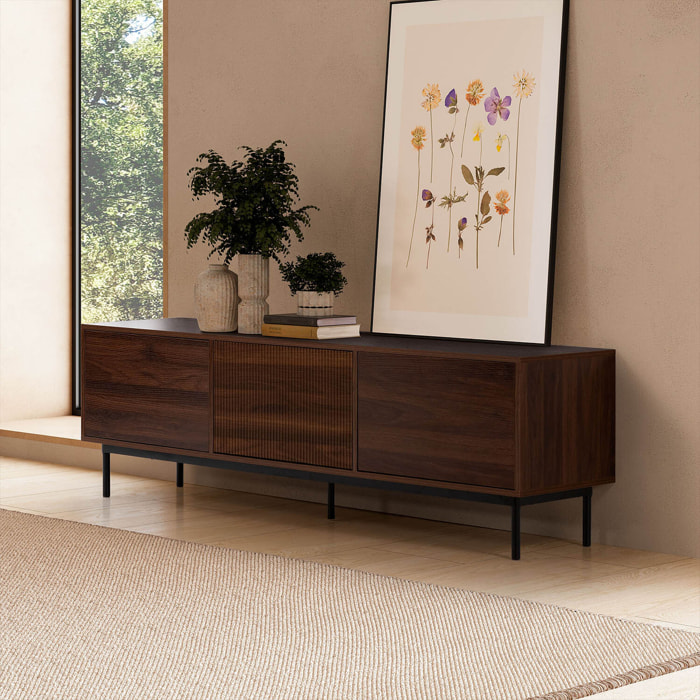 Mueble Tv Florida 3 puertas efecto Nogal