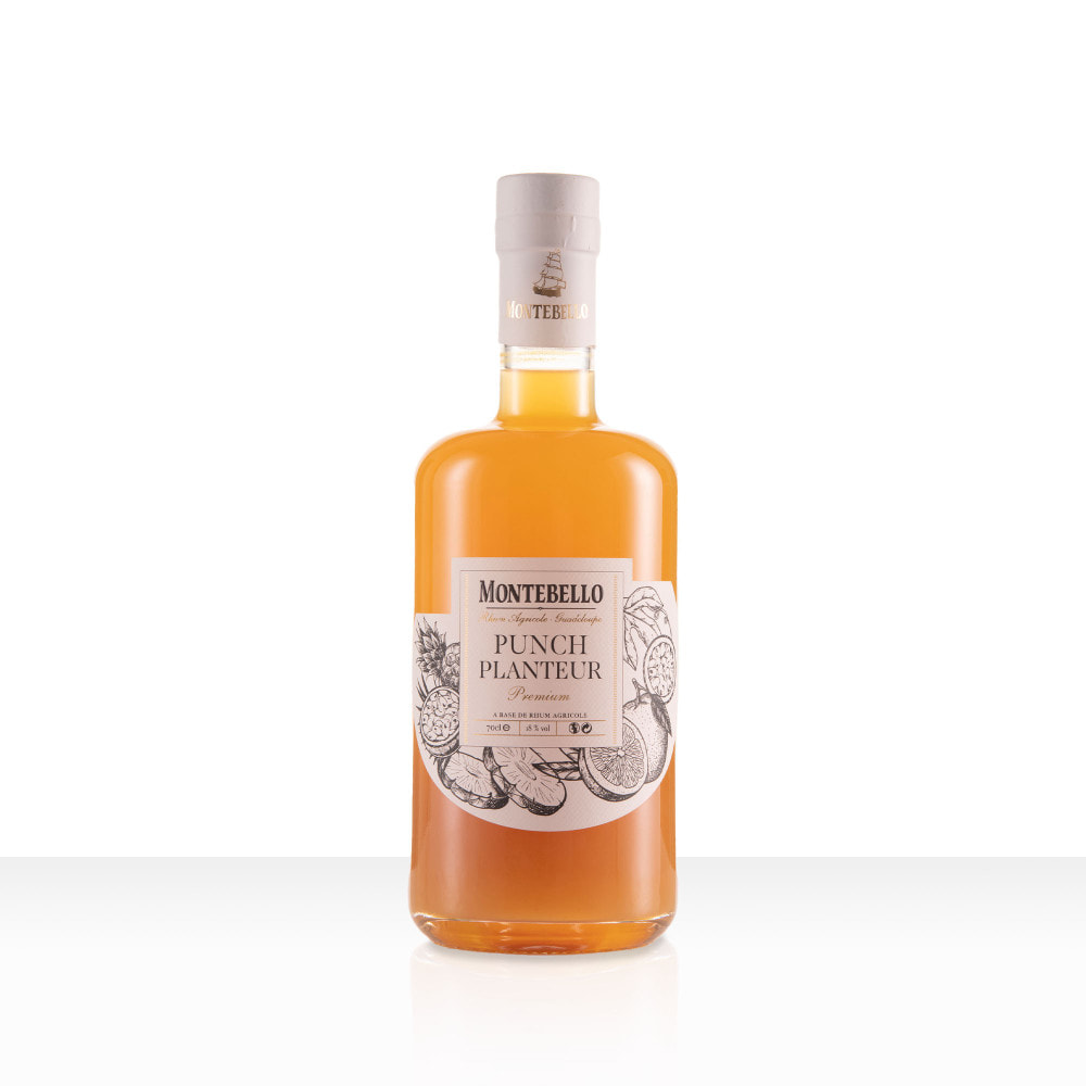 Punch Planteur Montebello - Liqueur de Rhum Agricole de Guadeloupe | 18% vol | 70cl