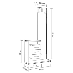 Mueble de recibidor Prisma Cambria - Blanco