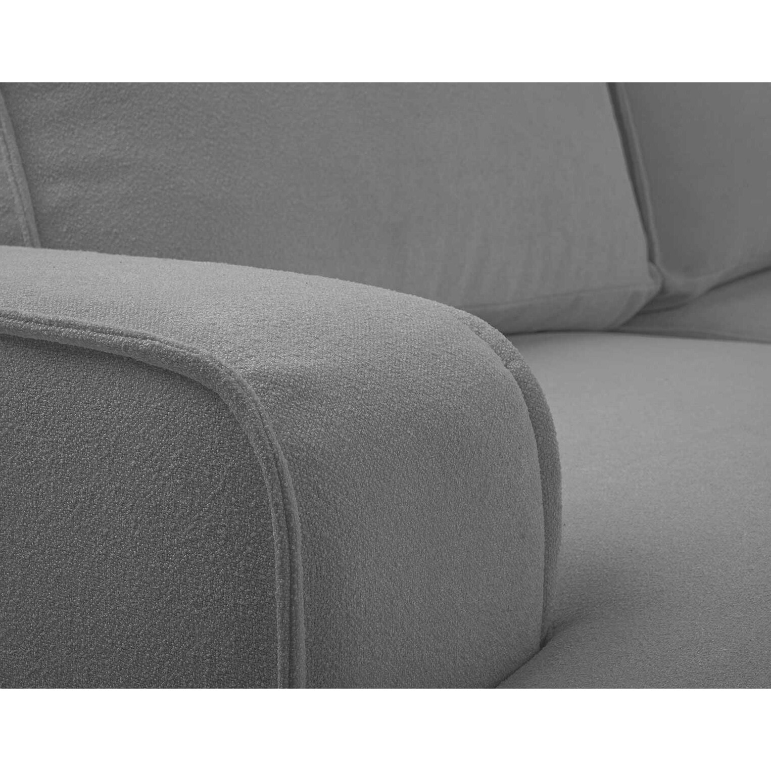 Nessino - canapé d'angle gauche 4 places - convertible avec coffre - en tissu texturé - Gris foncé