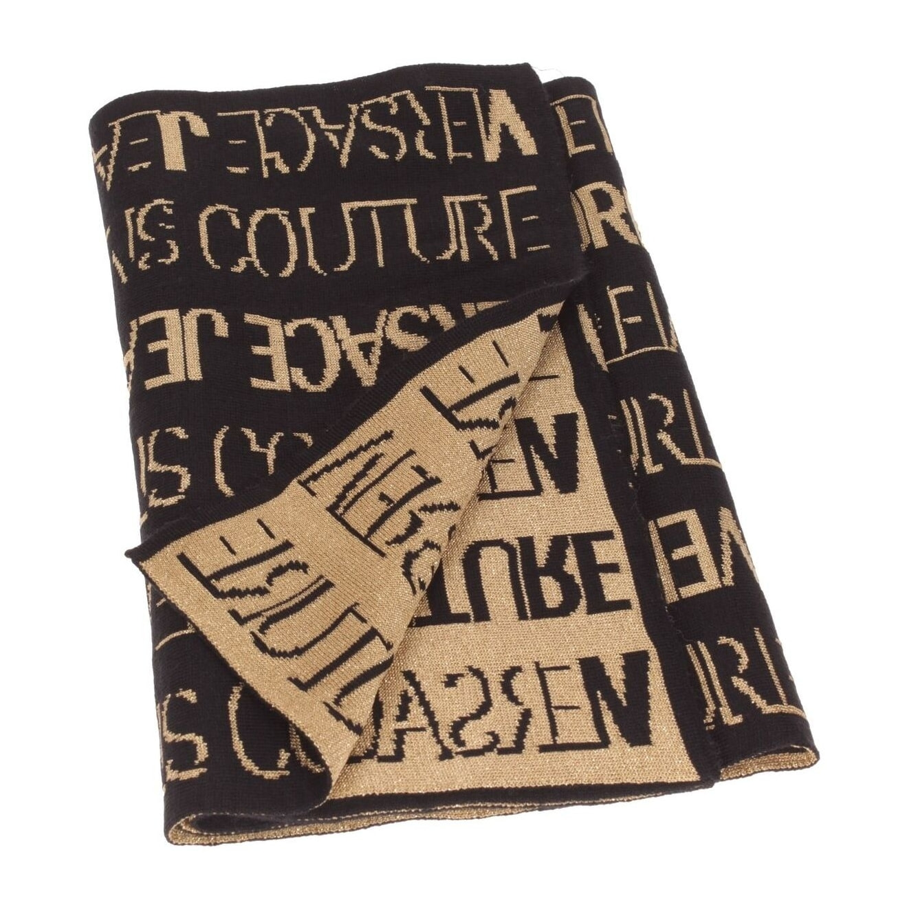 Versace Jeans Couture Sciarpa in lana con logo Versace Jeans Couture intarsiata a maglia.