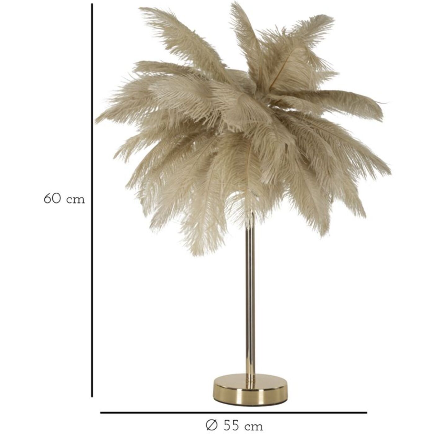 LAMPADA DA TAVOLO PALM CAMMELLO CM Ø 55X60