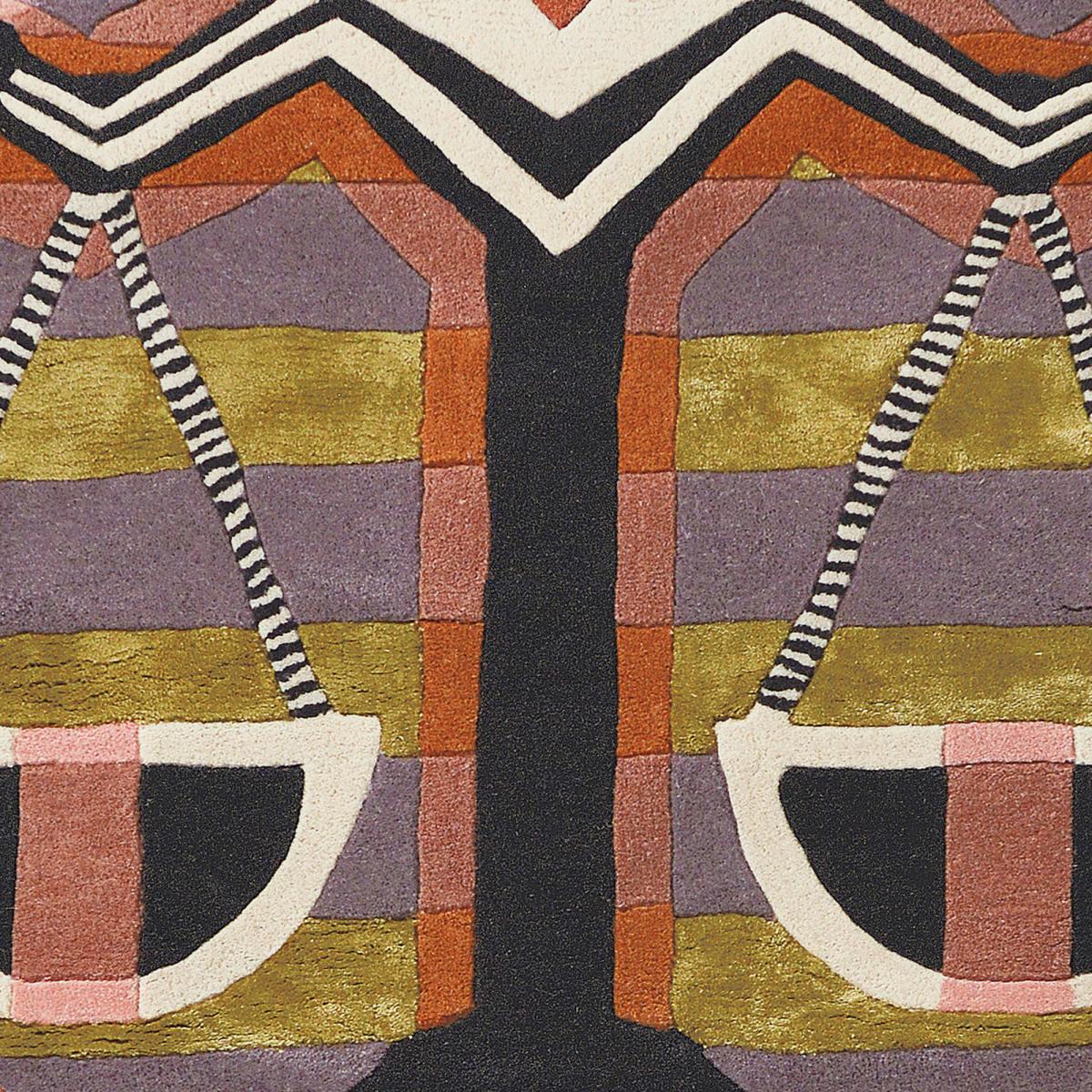 Tapis salon et chambre fait à la main en laine motif fresque LUNICIA