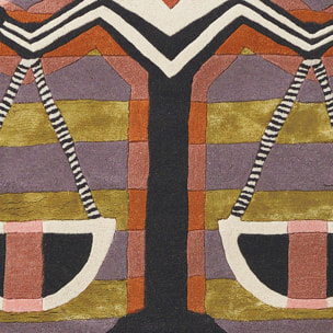 Tapis salon et chambre fait à la main en laine motif fresque LUNICIA